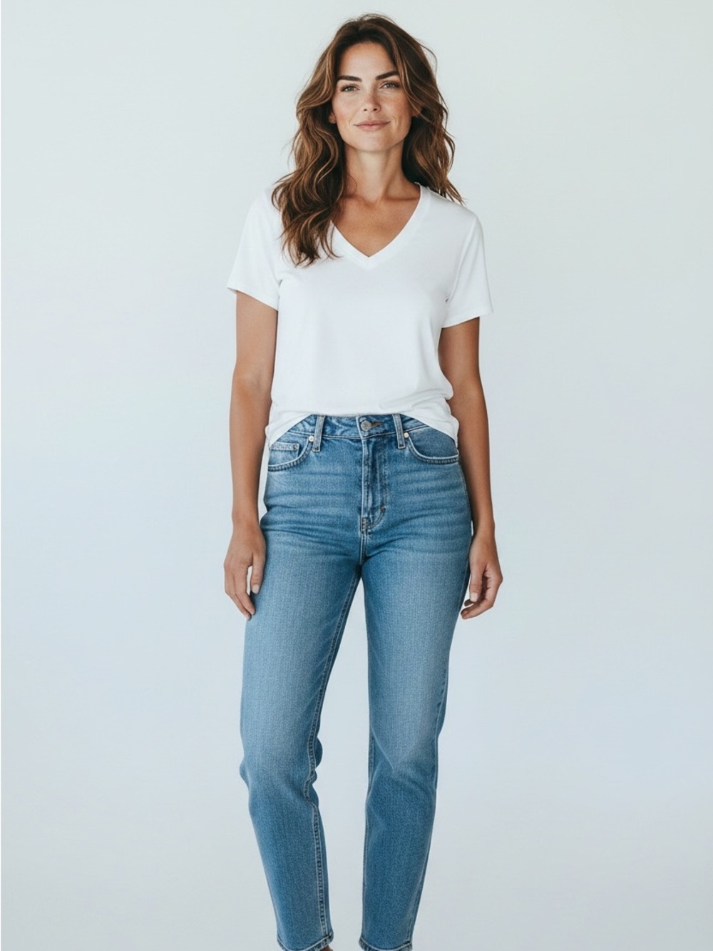 Old Navy Everywear Women’s Size Large Short Sleeve V Neck Solid White Tee